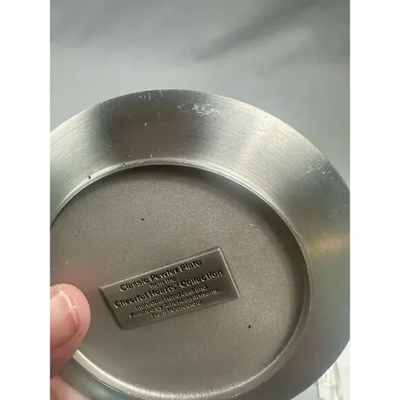 Vintage Pewter Nativity Plate Baby Jesus Shepherd Scene Cottagecore RARE 4” USA - Picture 8 of 10